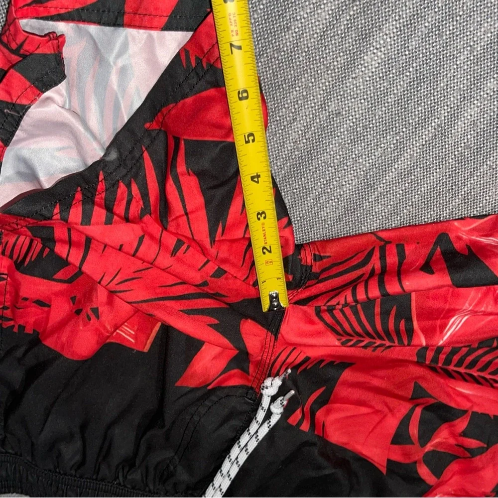 Men’s | Size Small | Swim Trunks | Black & Red